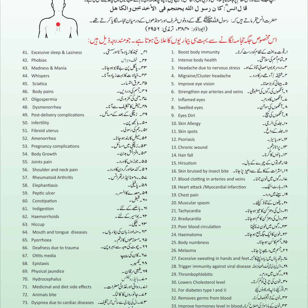Diseases Cured With Hijama Infographic